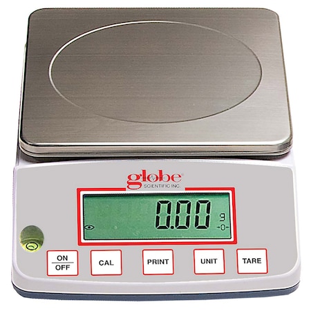 Globe Scientific Balance, Toploading, Basic, High Capacity, Portable, 1000g X 0.01g, Ext Calibration Ext Batteries GBBH-1002-CT